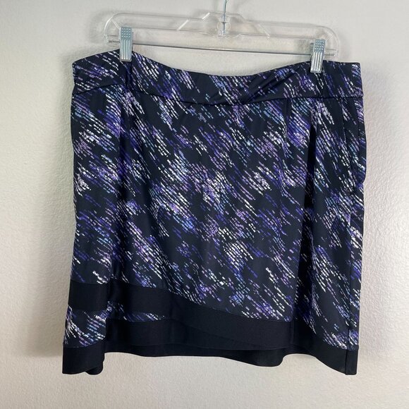 EP New York Womens XL Texture Print Black Multi Golf Skort Pull On Stretch - Picture 1 of 9